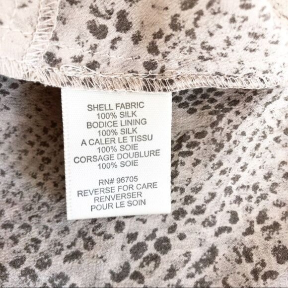 Rebecca Taylor 100% Silk Snake Print tan mini Dress size 0 - Picture 5 of 7